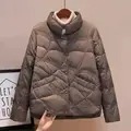 Chaqueta de algodón de Invierno para mujer, talla XL, acolchada cálida con cuello levantado, estilo Bomber, abrigo corto de talla grande - Product Image 3