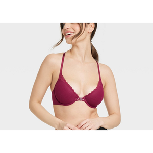 Auden Women's Pink Racerback <b>Bra</b> Lightly Lined Size 38D <b>Thin</b> & Breathable Push-up Wire-Free Adjustable & Padded Hooks Closure - Product Image 2