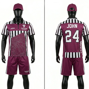 Maillot d'arbitre de lacrosse pour hommes, tissu polyester premium 180 GSM, anti-humidité, design à panneaux gris et violet, logo personnalisé par sublimation - Product Image 4
