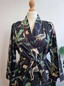 Vestido tipo Kimono de algodón, ropa de dormir suave y cómoda de otoño, bata con Estampado de jungla para ropa de playa o regalo para ella - Product Image 5