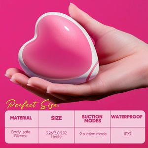 Vibratore aspirante a forma di cuore da donna Sex Toy 9 modalità USB alimentatore clitoride capezzolo stimolatore G-Spot doppio Dildo vibratore - Product Image 4