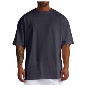 300GSM Streetwear Box Cut Tee T Shirt Heavyweight <b>Cropped</b> <b>Top</b> TShirt Graphic Cotton Oversized Boxy Fit T-Shirt <b>Men</b> - Product Image 2