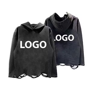 2025 personnalisé hommes poids lourd lavage à l'acide sweat de haute qualité 100% coton soleil fondu Logo impression broderie en gros surdimensionné - Product Image 5