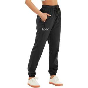 Pantalones de chándal para mujer, pantalones holgados de algodón de alta calidad con cordón en la cintura, pantalones para correr para mujer con bolsillos laterales, pantalones de chándal para niñas - Product Image 1