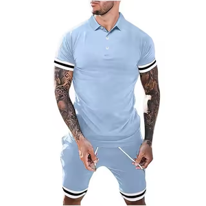 Conjunto de chándal para hombre, ropa de verano, conjunto de 2 piezas para hombre, camisa de manga corta y pantalones cortos, conjuntos masculinos, Polo y pantalones cortos - Product Image 2