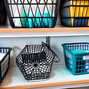 Panier en plastique noir Well Home avec ensemble de pinces à linge pour l'organisation et le rangement du linge - Product Image 3