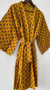 Long coton indien plage Kimono Robe hiver douche maternité bain Robe Robe de plage Robe Robe - Product Image 3