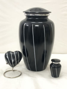 Urna de cremación de aluminio para adultos con aspecto de mármol Elegance para cenizas humanas con bolsa de terciopelo gratis - Product Image 3