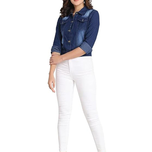 Nuevos pantalones vaqueros recortados Vintage para mujer, abrigo liso con botones de un solo pecho, ropa de abrigo informal con Top corto para verano e invierno - Product Image 3