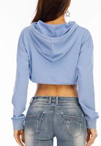 Streetwear à la mode femmes 100% coton hiver récolte polaire sweats à capuche à la mode doublé sweat avec des techniques lavées - Product Image 3