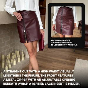 Women Mini Leather <b>Pencil</b> <b>Skirt</b> Zipper Side Closure High Rise Solid Color Fashion <b>Skirt</b> for Party Streetwear - Product Image 2