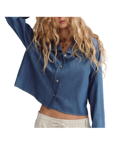 Camisa corta vaquera de tela de alto rendimiento para mujer a la moda con tamaños personalizados disponibles en suministro mayorista de India - Product Image 4