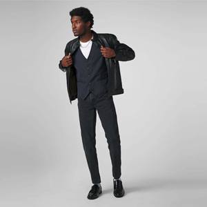 <b>Men</b> Black Vintage Racer Leather <b>Jacket</b> - Classic Slim Fit Motorcycle <b>Jacket</b> with Retro Style, Ideal for Casual Wear - Product Image 1