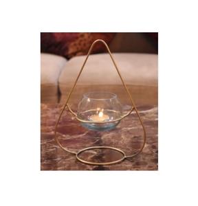 Customized Gold and Copper Metal <b>Tea</b> <b>Light</b> <b>Holder</b> Triangular Glass Design for Living Room Decor for Christmas - Product Image 1