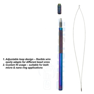 Rainbow Hair Extension Pulling Loop Tool for Micro Nano <b>Beads</b> Installation – Professional Wire Loop Threader for Hair Extensions - Product Image 4