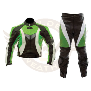 Combinaisons de moto en cuir pur entièrement sur mesure coussinets épais Protection supplémentaire épaules coudes coupe-vent imprimé été hiver - Product Image 4