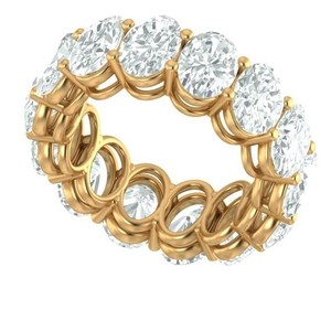 แหวนเพชรทรงรีรูปไข่ IGI Certified ประดับเพชรแบบ Eternity Band ทอง 18K สำหรับงานแต่งงานและวันครบรอบ - Product Image 1