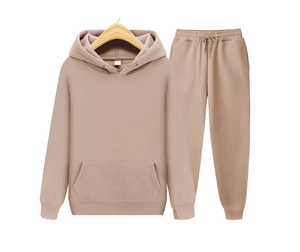 Conjunto de Dos Piezas de Felpa de Poliéster/Algodón con Logotipo Personalizado, Sudadera con Capucha y Pantalones para Hombre y Mujer, Otoño Invierno - Product Image 1