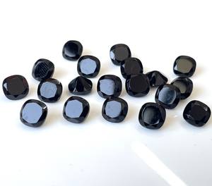 Espinela negra natural de 7mm, corte de cojín facetado, cojín de espinela negra suelta, piedra preciosa cortada - Product Image 3