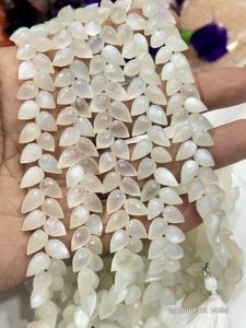 มูนสโตนสีขาวธรรมชาติทรงหยดน้ำเจียระไนแบบแฟนซี ขนาดประมาณ 6x9 มม. ความยาว 8 นิ้ว - Product Image 4