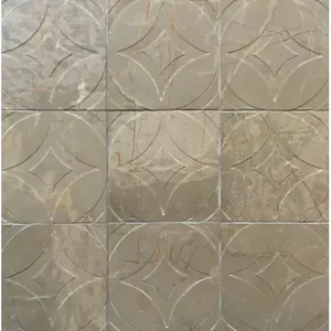กระเบื้องหินอ่อนแกะสลักขนาด4x4สีอำพันสีน้ำตาลสำหรับผนังห้องน้ำห้องครัว-แกะสลักด้วยหิน - Product Image 1