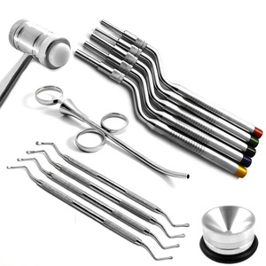 Kit de Cirugía Dental de Implantes de Acero Inoxidable de 5 Piezas con Juego Lucas, Martillo, Jeringa para Injerto Óseo y Osteótomo - Product Image 1