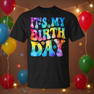 Camiseta de Fiesta de Cumpleaños con Estampado Tie Dye para Mujer, Camiseta Promocional de Cumpleaños - Product Image 3