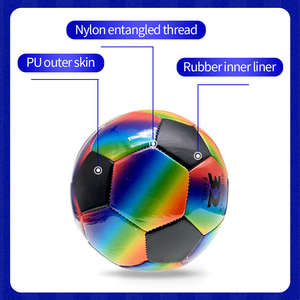 No. 5 Rendimiento de entrenamiento engrosado Reflectante PVC Arco Iris Fútbol - Product Image 3