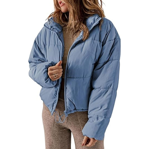 Low MOQ Custom <b>Women</b> Bubble <b>Puffer</b> <b>Jacket</b> Warm Winter Outerwear OEM Service Breathable Nylon Polyester <b>Women</b> <b>Puffer</b> <b>Jacket</b> - Product Image 1