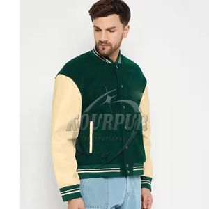 Customized Latest Design Lettermen Jacket for Men Stand Collar Super Quality 100% Cotton Winter Season Adult Size - Product Image 4