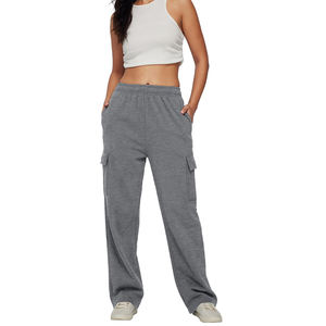 Vente en gros conception de votre propre femme pas cher Streetwear femmes de luxe solide banque coton polaire Flare Jogger pantalons de survêtement 2026 - Product Image 3