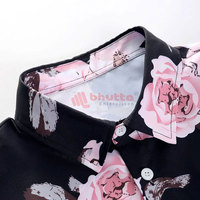 Ensemble de plage d'été à motif floral rose, chemise à manches courtes boutonnée et short rose, ensemble 2 pièces, vêtements de loisirs, tenue tropicale, tricoté respirant
