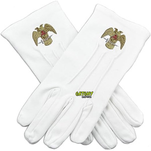 Quantité minimale de commande bas Facile à utiliser Logo brodé lavable Gants maçonniques Commande en gros Diverses gammes de couleurs Personnaliser les tailles Gants - Product Image 1
