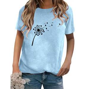 เสื้อยืดคอกลมสำหรับผู้หญิงทำจากผ้าฝ้ายสีพื้นพิมพ์ลายสี100% เป็นมิตรต่อสิ่งแวดล้อม - Product Image 5