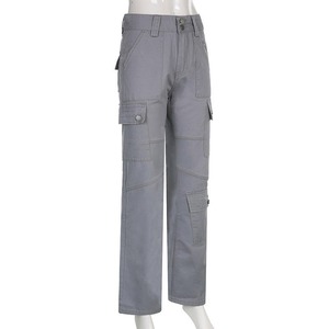Pantalon cargo camouflage taille haute baggy large pour homme, 100% coton délavé coloré, camouflage, taille haute - Product Image 3
