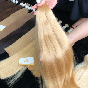 Vente chaude Vietnam Naturel Vierge En Vrac Extensions De Cheveux De Haute Qualité Doux Lisse Sain Blond Cheveux Humains - Product Image 1