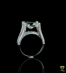 Anillo de declaración certificado IGI cultivado en laboratorio de corte ovalado de 3CT de lujo elegante llamativo diseño helado compromiso regalo de fiesta de boda - Product Image 2