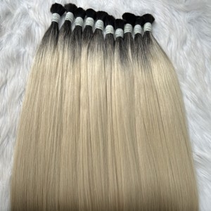 Extensions de cheveux humains vietnamiens en gros, double trame, longues et lisses, couleur ombrée, cheveux vierges bruts en vrac, 30 pouces étirés - Product Image 5