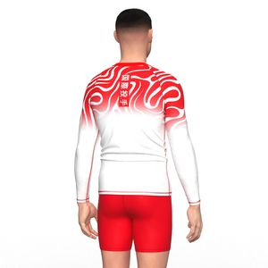 ผู้ผลิตเสื้อรัดกล้ามเนื้อแขนยาวสำหรับผู้ชาย สำหรับกีฬา MMA ยี่ห้อ Rash Guard แห้งเร็ว ป้องกันรังสียูวี ยืดหยุ่นสูง เหมาะสำหรับการฝึกซ้อมและแข่งขัน Jiu-Jitsu - Product Image 5