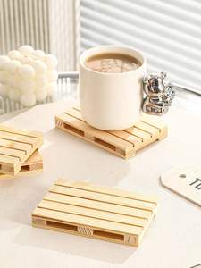 Sous-verres décoratifs en bois de palette, faits à la main, décoration d'intérieur, vaisselle - Product Image 4