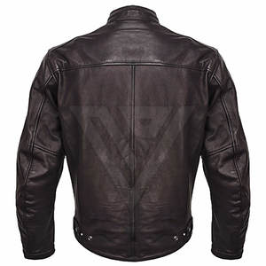 Veste en cuir PU élégante pour hommes moto motard coupe ajustée col montant automne printemps vêtements d'extérieur vintage mode design italien - Product Image 4