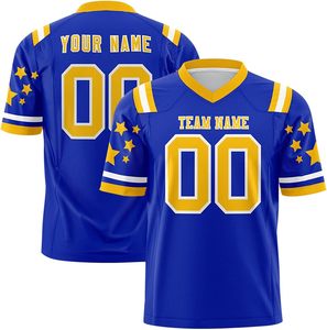 Camisetas de fútbol americano con número de nombre personalizado de dos colores elegantes, venta al por mayor, Fútbol sublimado de talla grande transpirable de alta calidad - Product Image 4