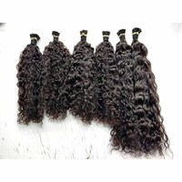 Microlinks – extensions de cheveux humains Afro crépus bouclés, lisses, Micro liens, pour femmes noires, cheveux bruts, i tip