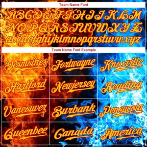 เสื้อเบสบอลตามสั่งลายเปลวไฟดีไซน์3D สีทองสีแดง - Product Image 5