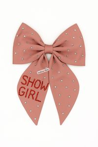 Custom Glitter Rhinestone <b>Bow</b> Clip SHOW GIRL Handmade Beaded <b>Hair</b> Accessory <b>for</b> Performance Wear - Product Image 3