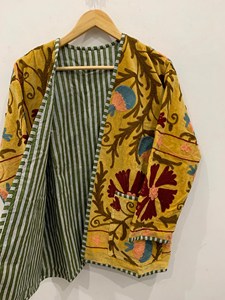 กิโมโนซูซานิปักกำมะหยี่, แจ็คเก็ตทรงหลวมสำหรับฤดูหนาวเสื้อโค้ทกำมะหยี่สั้น - Product Image 2