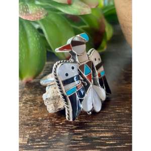 Bague Thunderbird en argent sterling avec incrustation de turquoise Bobby Shack, taille 10.25 - Product Image 3
