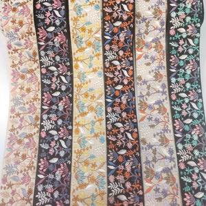 Bordure de dentelle colorée brodée de fleurs de haute qualité en gros - Product Image 1