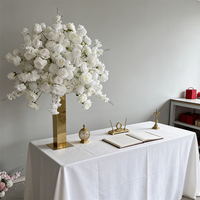 Boule de fleurs artificielles en soie 3D 80cm 60cm 50cm, blanc crème ivoire, romantique, en carton Simpson, pour centres de table de mariage et décoration