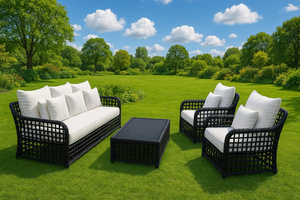 Corde rotin Sofa sectionnel Chaises de jardin en plein air Meubles de patio - Product Image 4